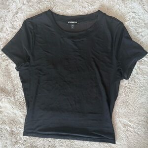 Express Sheer Black Cropped Top